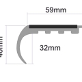 Treads Stair Nosings TR1 Single Channel For Carpet Tiles & Ceramic Tiles